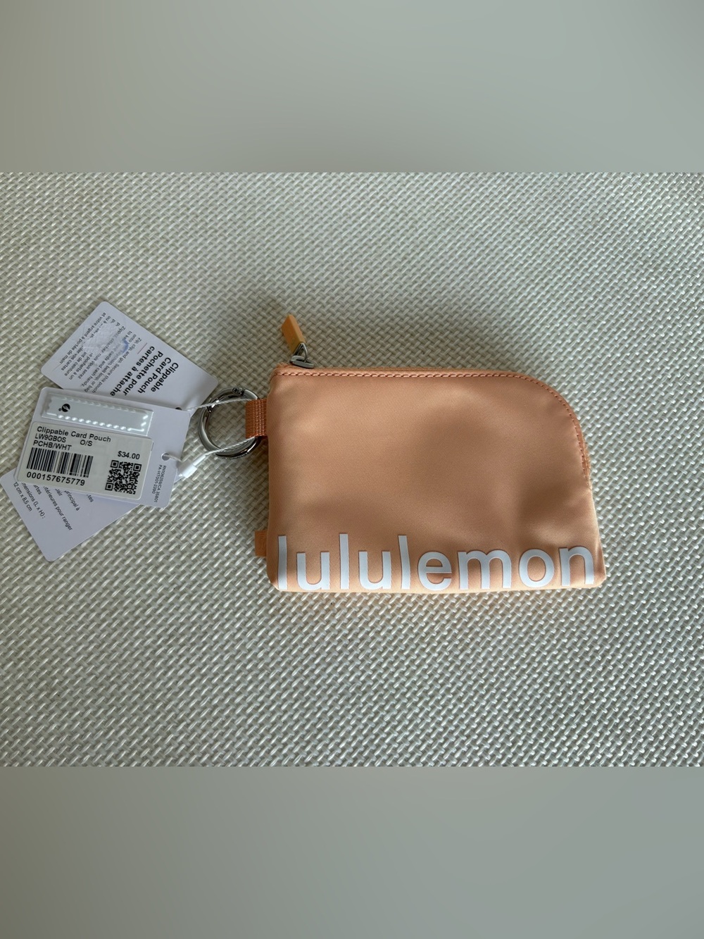 Lululemon Clippable Card Pouch Peach White NWT - Picture 6 of 6